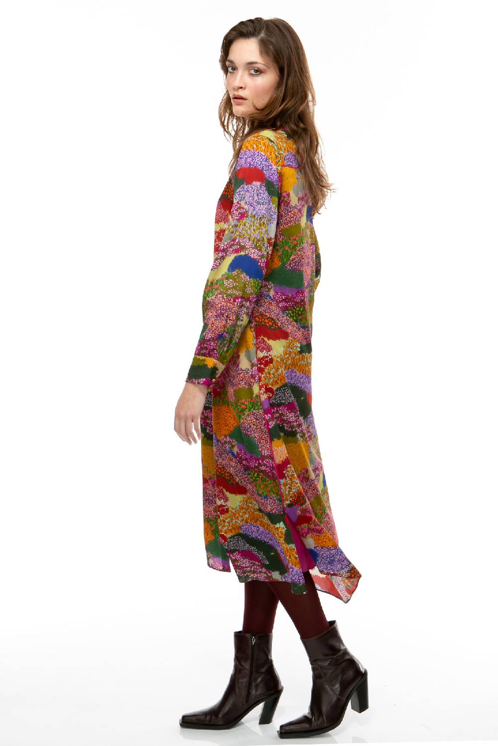 IVI GmbH FLOWER FIELDS Seidenkleid multicolor Preisnachlass