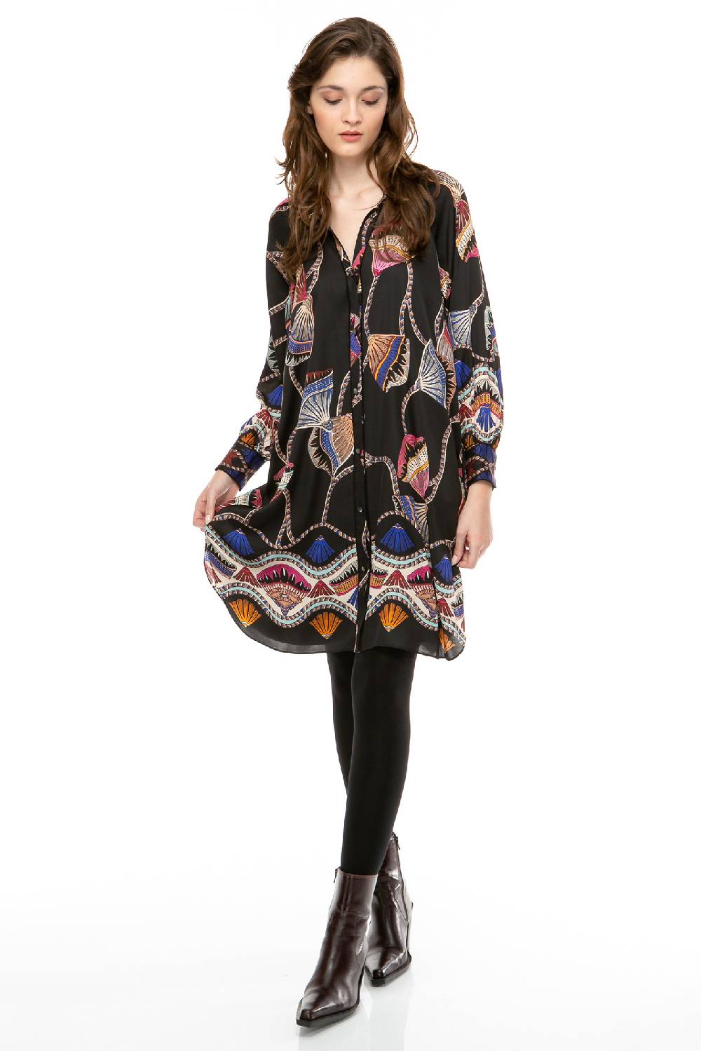 IVI GmbH LOTUS BLOSSOM Seidenkleid schwarz Cyber Monday