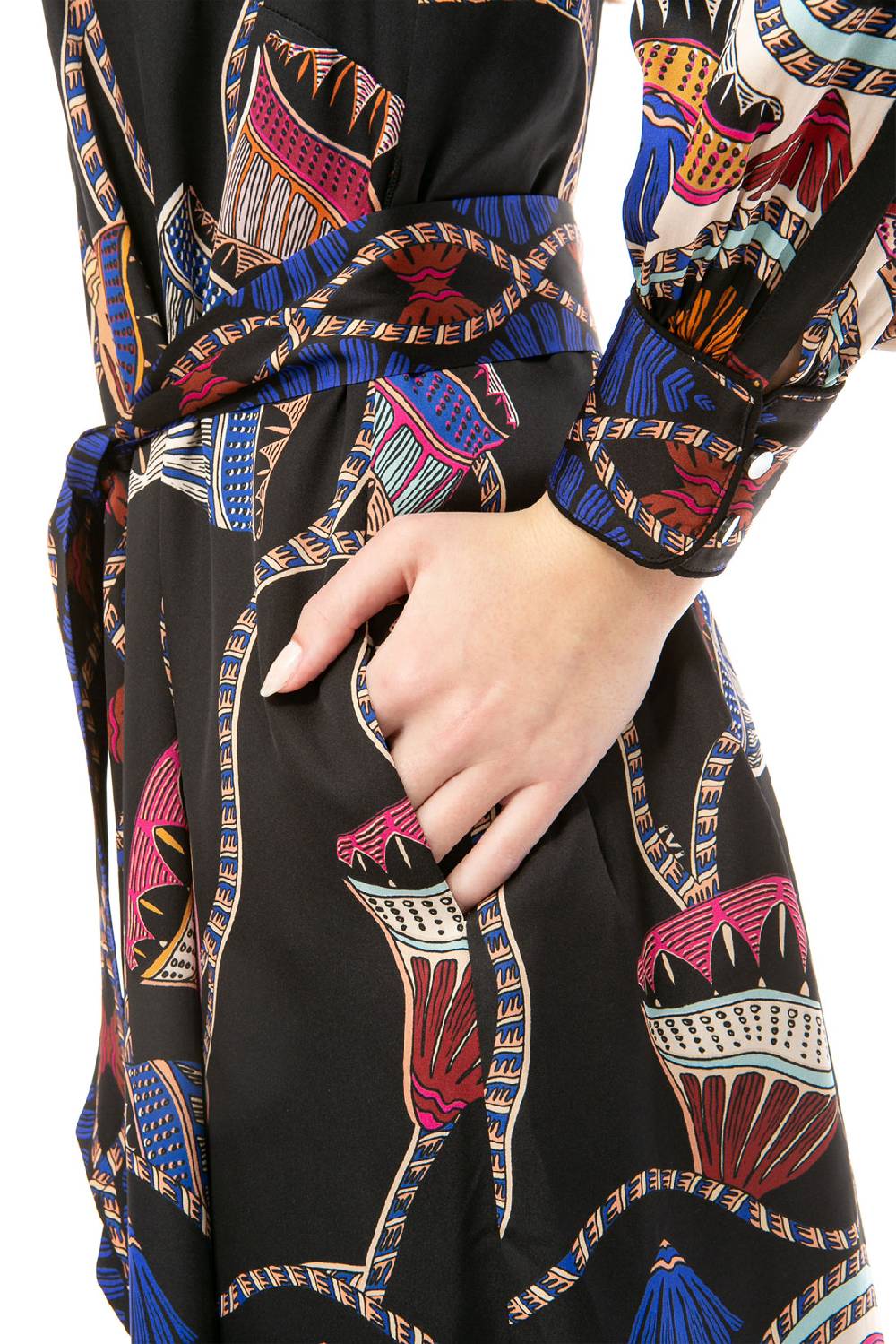 IVI GmbH LOTUS BLOSSOM Seidenkleid schwarz Cyber Monday