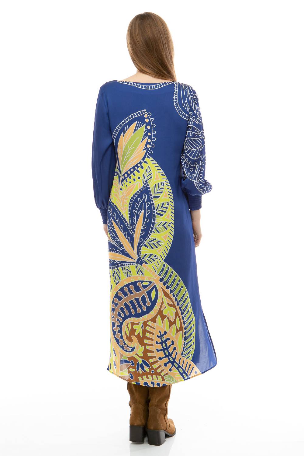 IVI GmbH PAISLEY Seidenkleid blau Vatertagsangebot