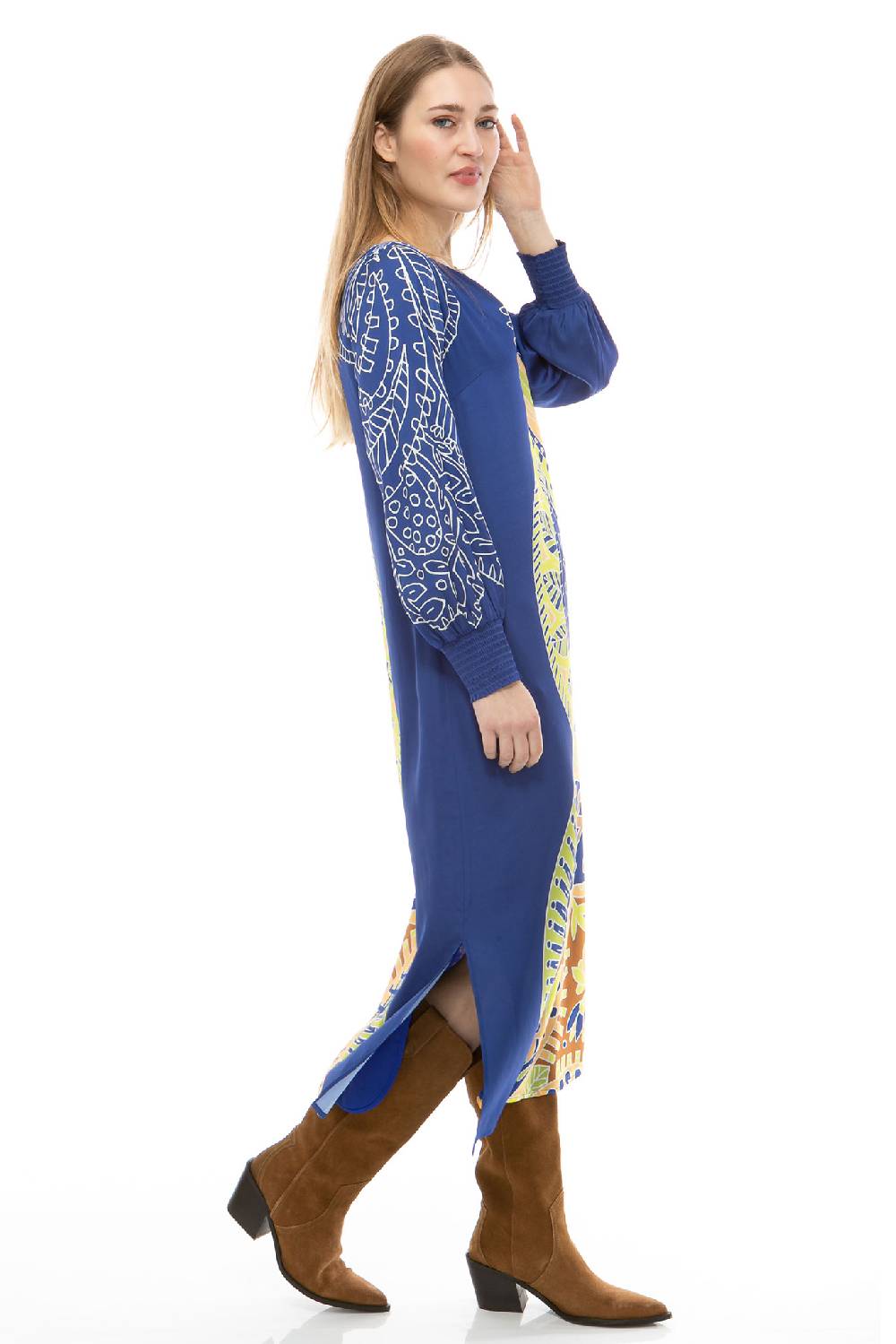 IVI GmbH PAISLEY Seidenkleid blau Vatertagsangebot