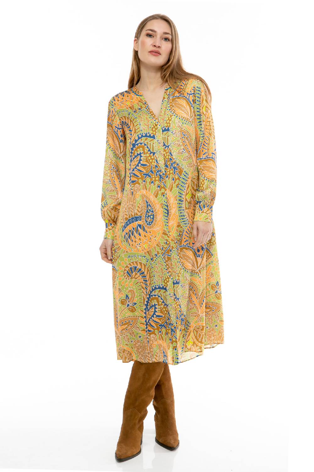 IVI GmbH PAISLEY ALLOVER Seidenkleid multicolor Valentinstagsangebot