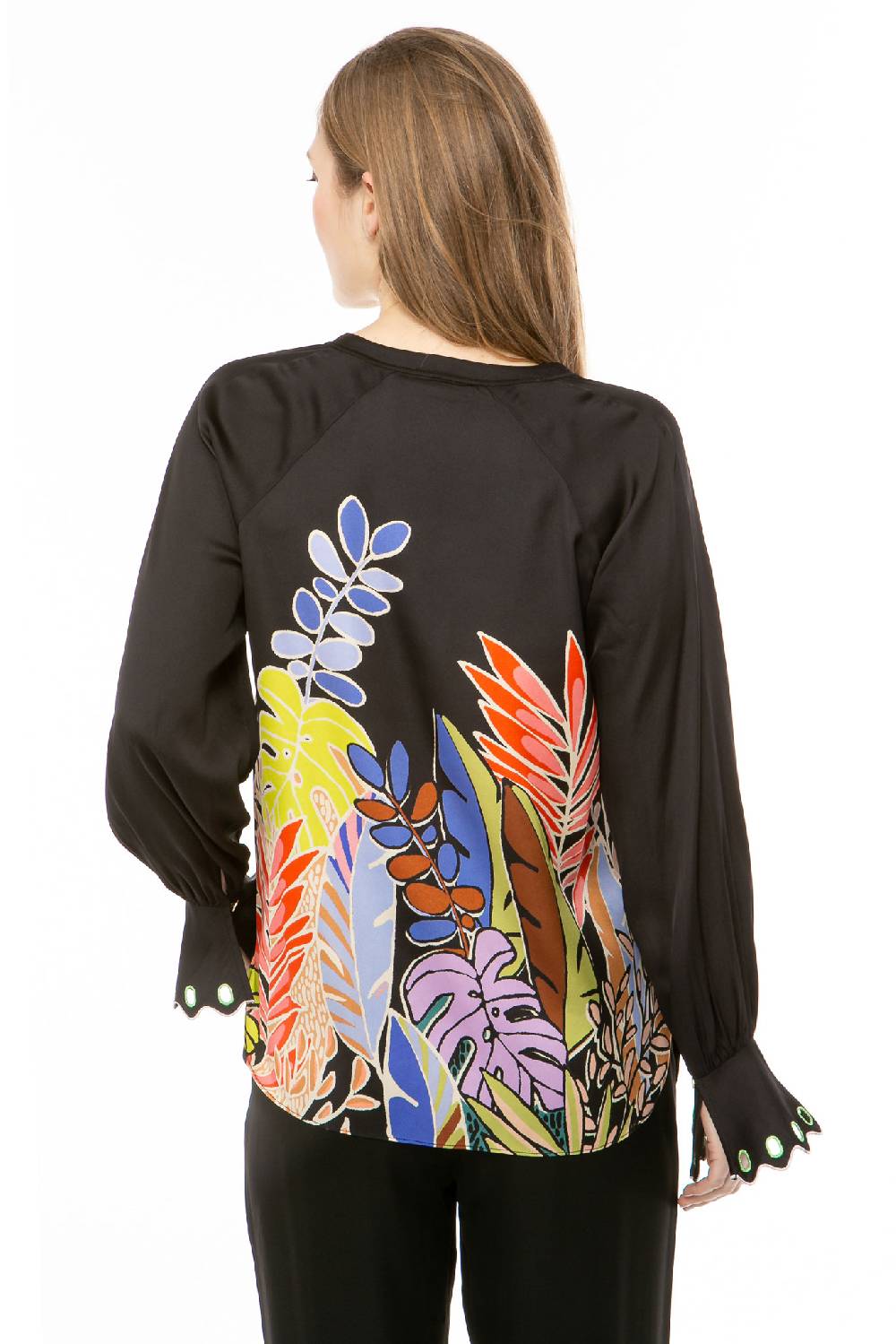 IVI GmbH BIG LEAVES Bluse schwarz Blitzangebot