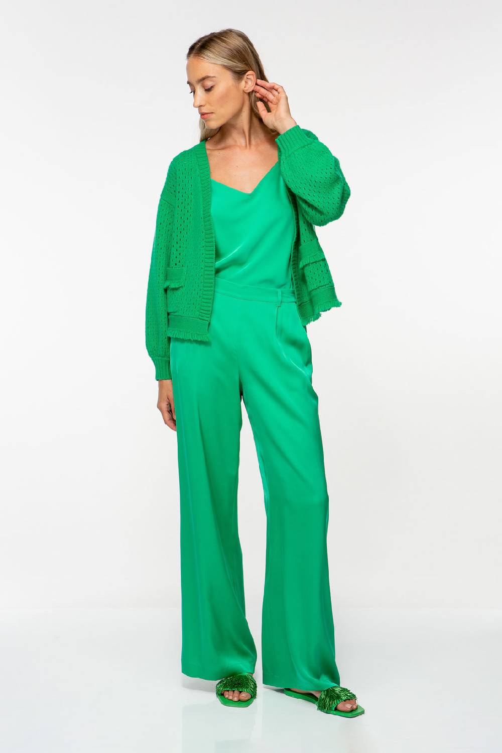 IVI GmbH SOLID KNIT Boxy Cardigan smaragd Super Sparpreis
