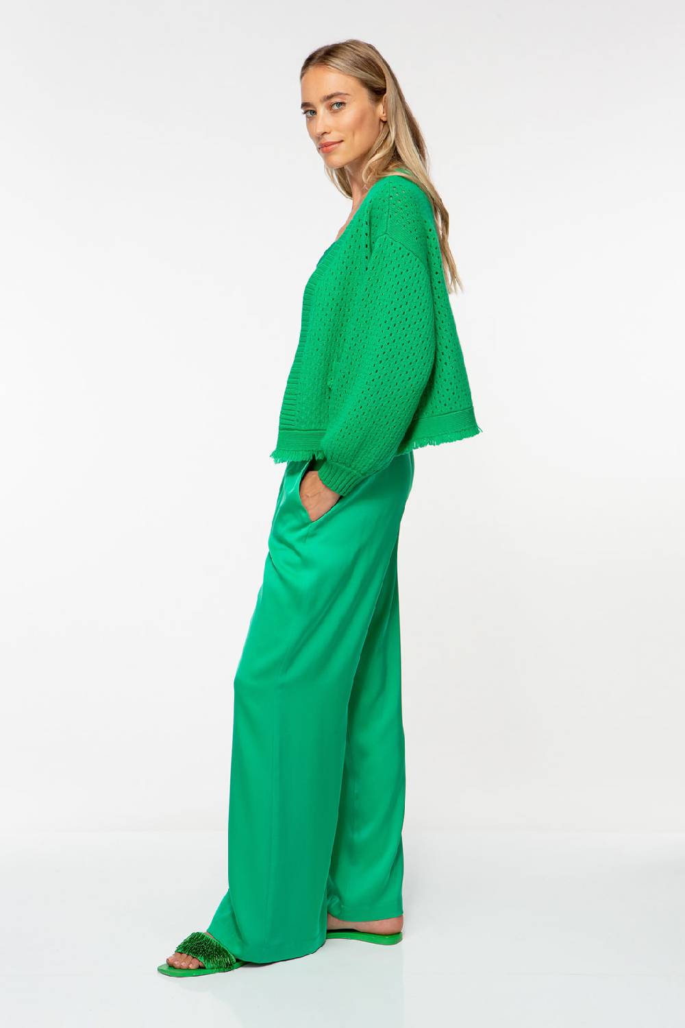 IVI GmbH SOLID KNIT Boxy Cardigan smaragd Super Sparpreis