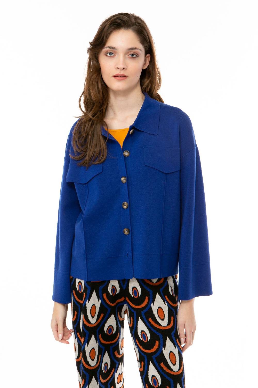IVI GmbH SOLID KNIT Boxy Jacke royal blau Neueste Stile