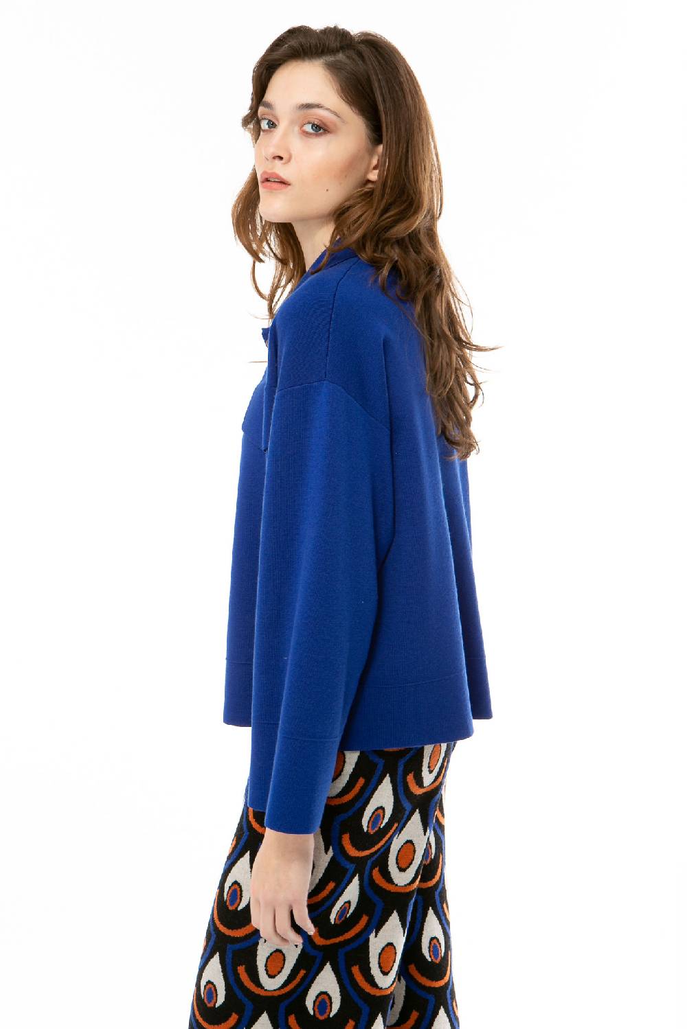 IVI GmbH SOLID KNIT Boxy Jacke royal blau Neueste Stile