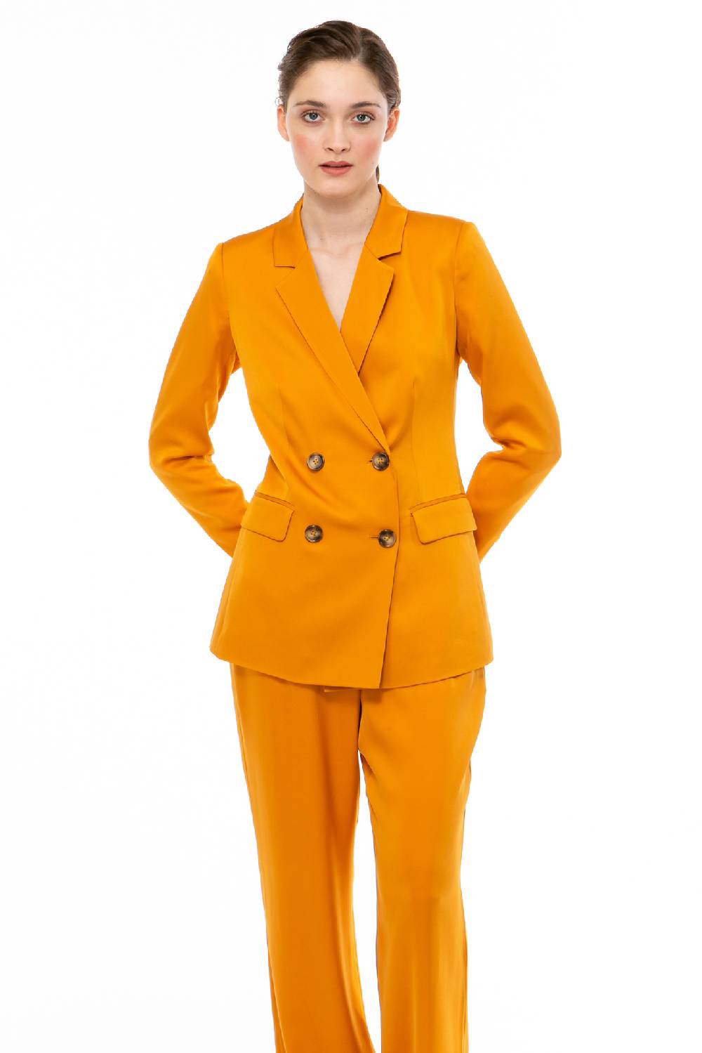 IVI GmbH SOLID SILK Blazer safran Riesige Rabatte