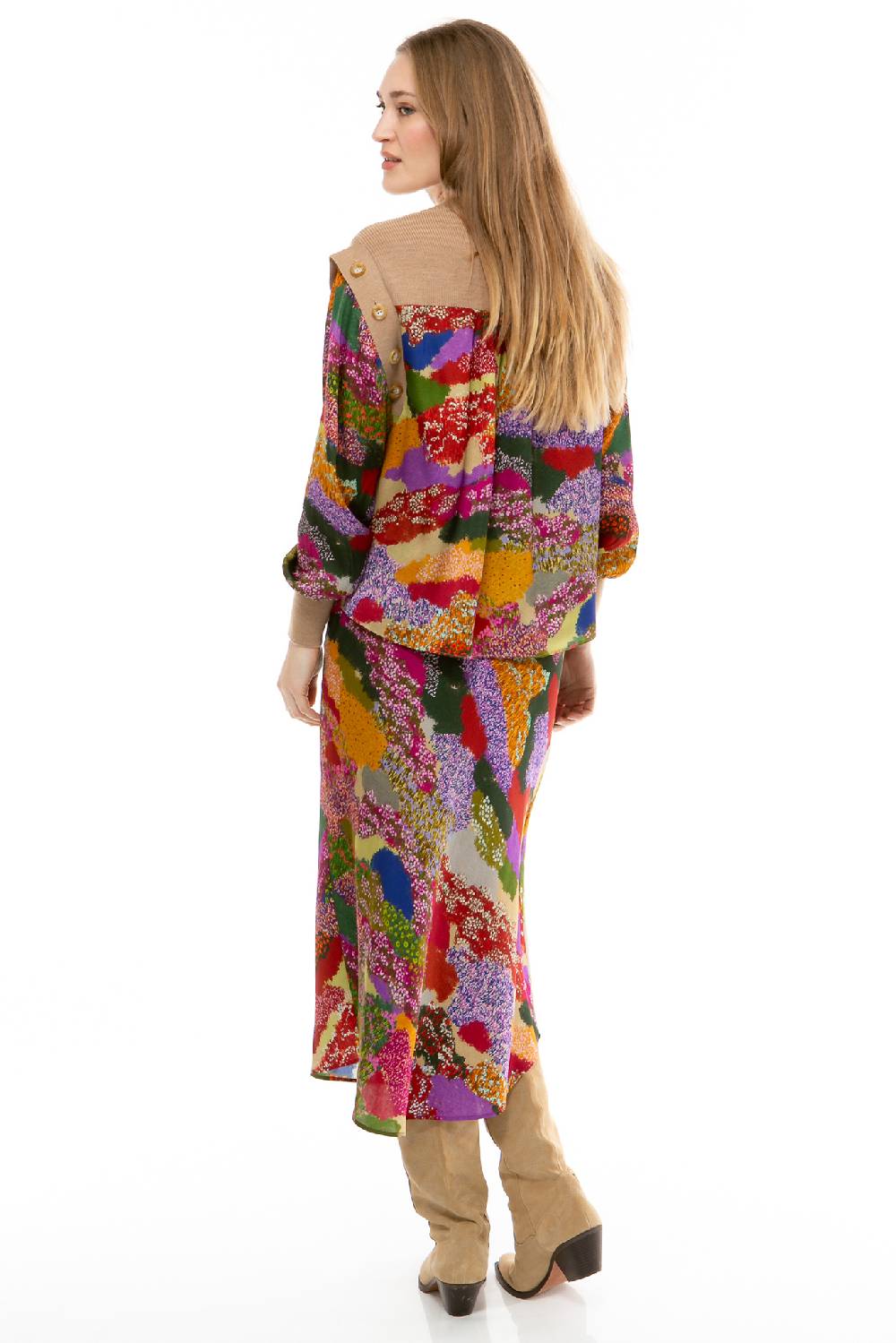 IVI GmbH FLOWER FIELDS Seidenrock multicolor Kostenloser Versand international