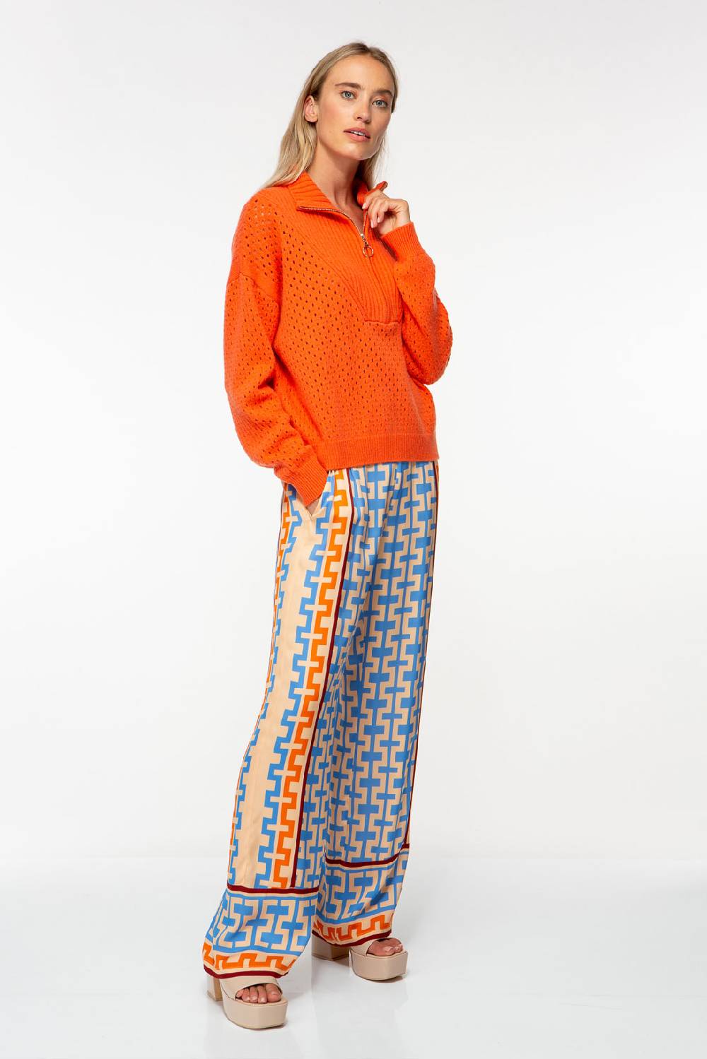 IVI GmbH GEOMETRICAL Seidenhose mit weitem Bein multicolor 2025