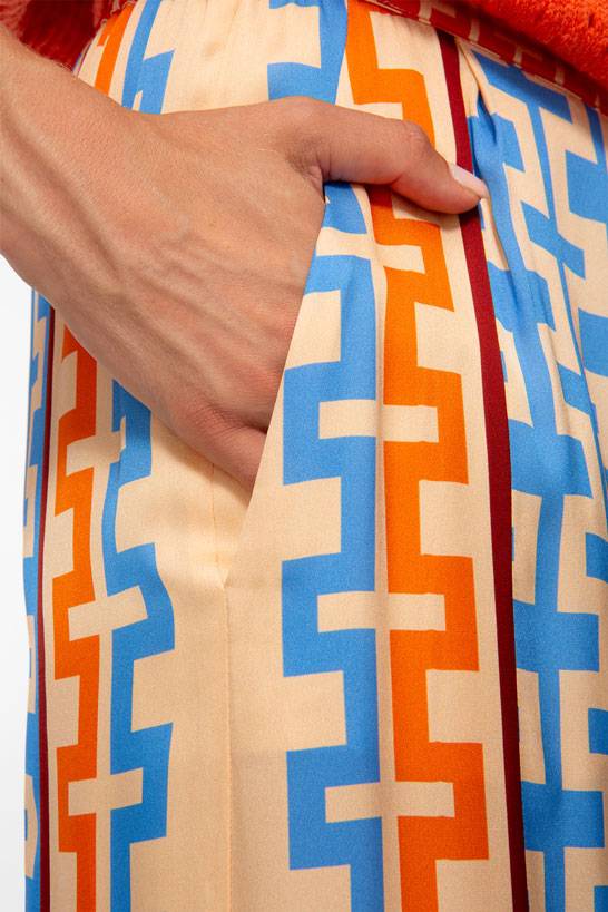 IVI GmbH GEOMETRICAL Seidenhose mit weitem Bein multicolor 2025