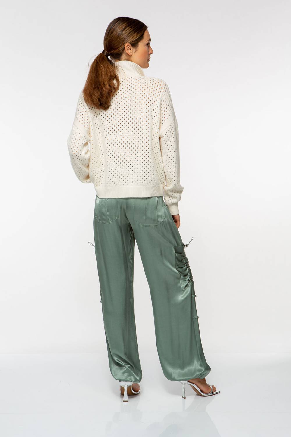 IVI GmbH SATEEN Hose mit Cargo Details thyme Outlet