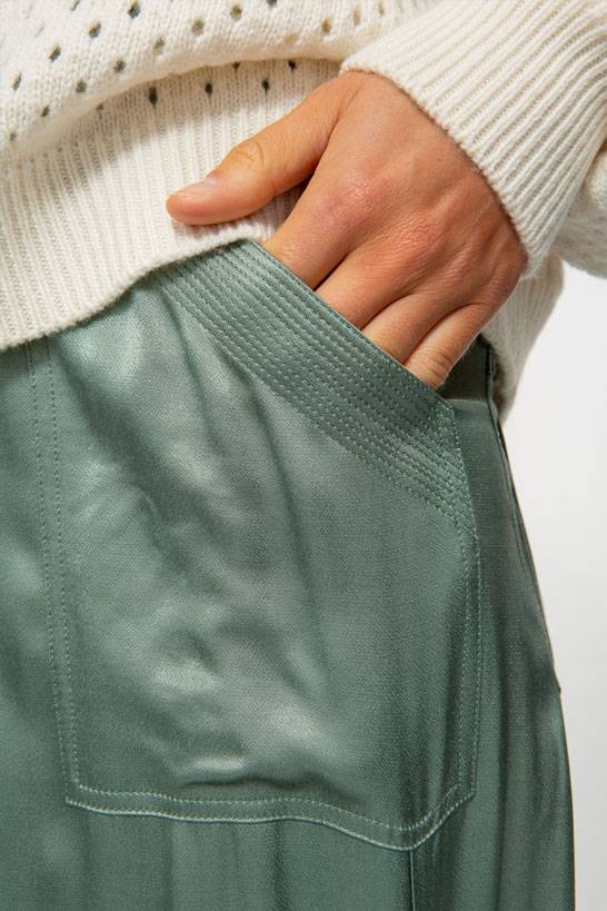 IVI GmbH SATEEN Hose mit Cargo Details thyme Outlet