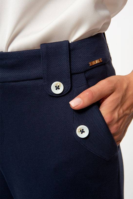 IVI GmbH SOLID JERSEY Bootcut Hose navy Fabrikpreis