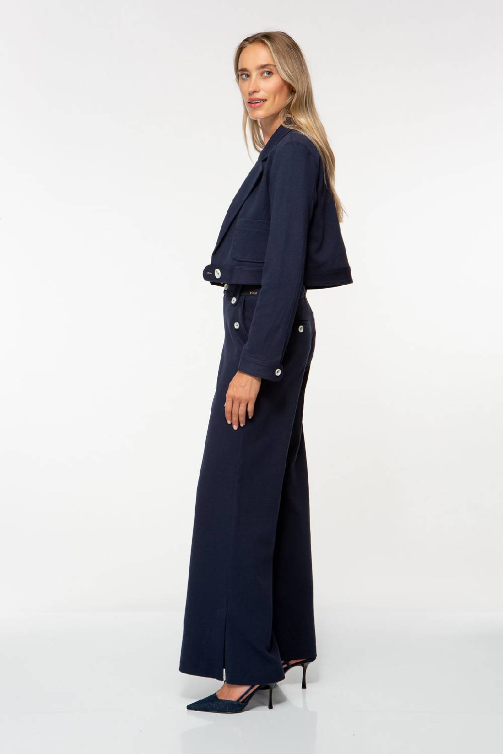 IVI GmbH SOLID JERSEY Bootcut Hose navy Fabrikpreis