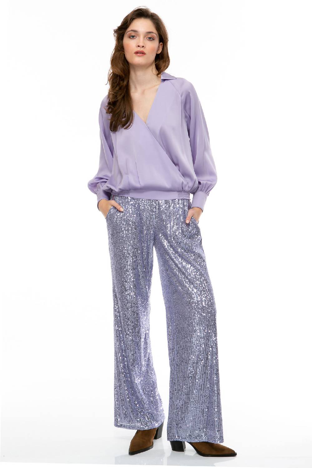 IVI GmbH SEQUINS Hose lila Weihnachtsangebot