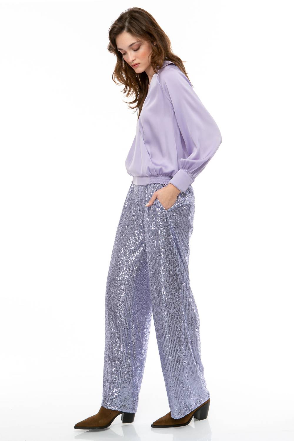 IVI GmbH SEQUINS Hose lila Weihnachtsangebot