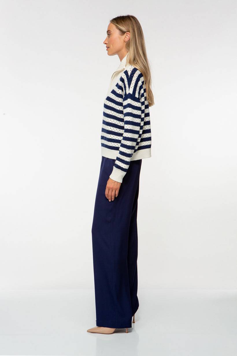 IVI GmbH SOLID KNIT Troyer Pullover mit Streifen Online Outlet