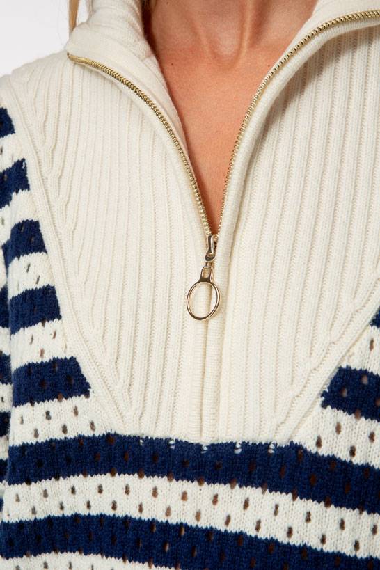 IVI GmbH SOLID KNIT Troyer Pullover mit Streifen Online Outlet
