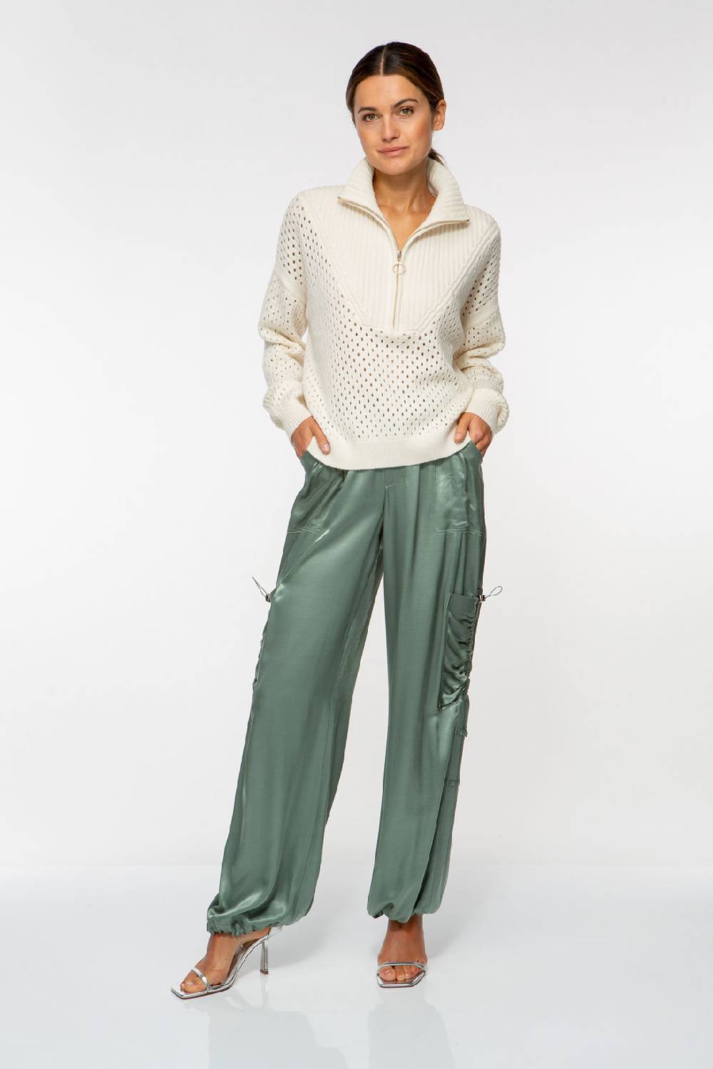 IVI GmbH SOLID KNIT Troyer Pullover weiß Große Rabatte