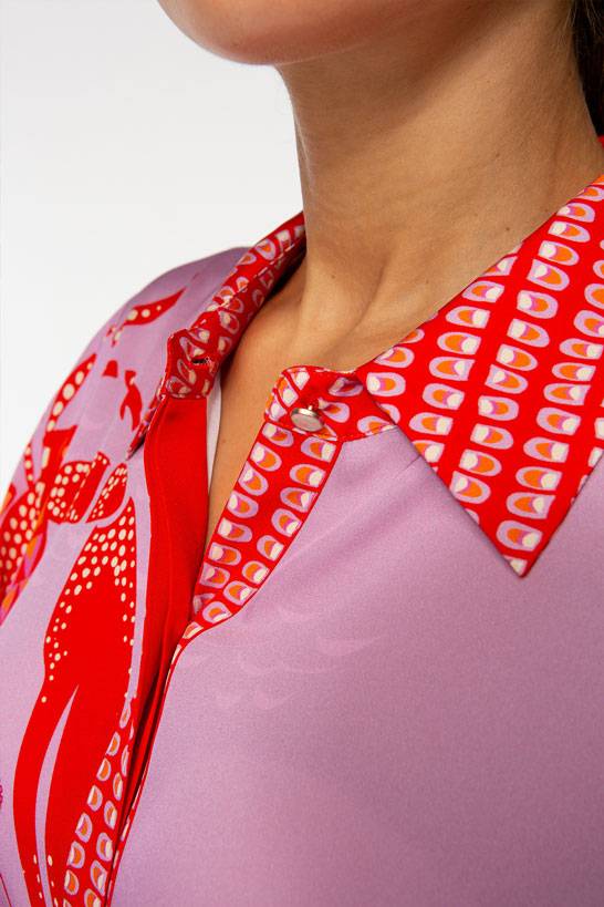 IVI GmbH LOBSTER Hemdbluse aus Seide pink Tiefpreis