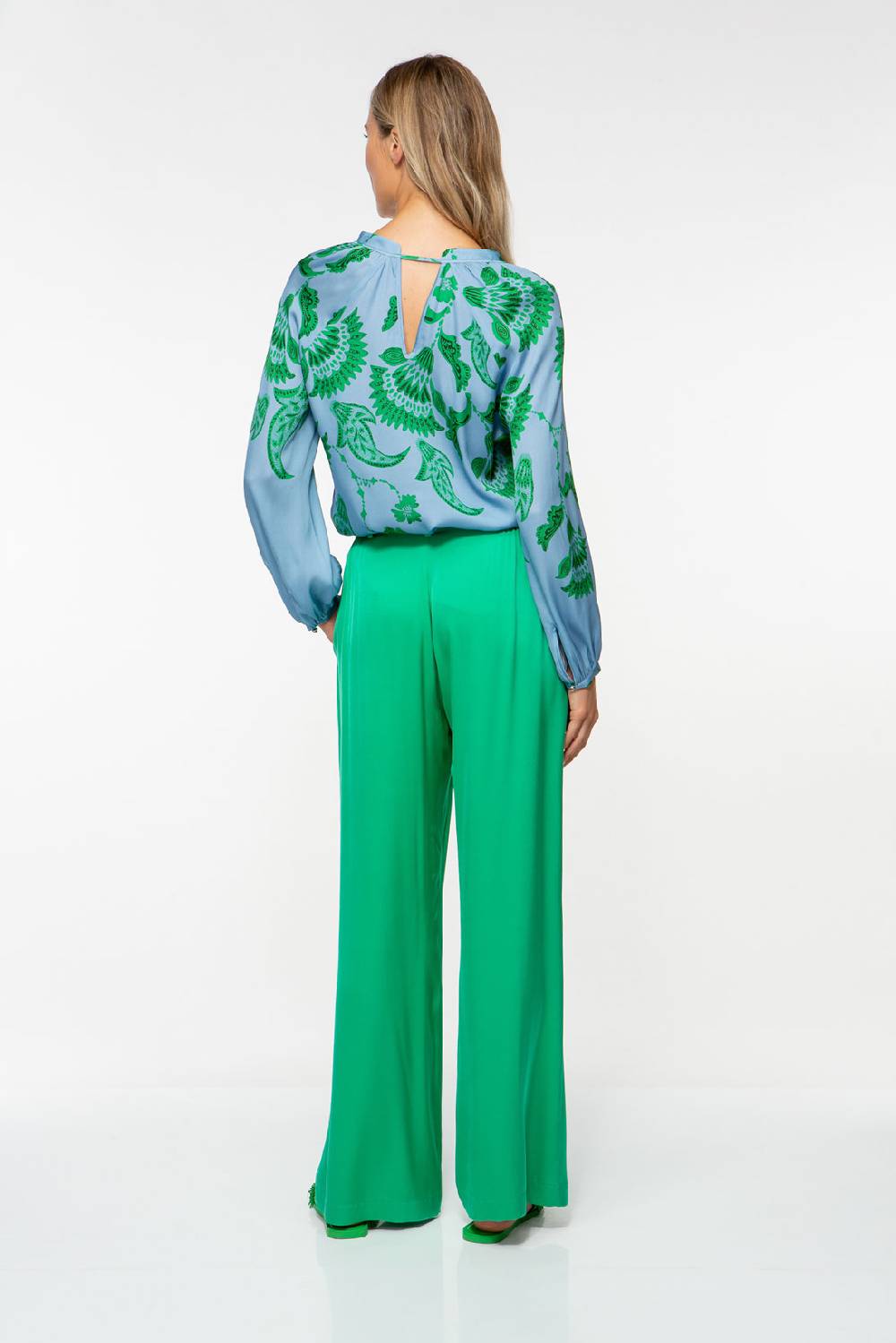 IVI GmbH CORAL FLOWER Seidenbluse mit Print ocean Kostenlose Rückgabe