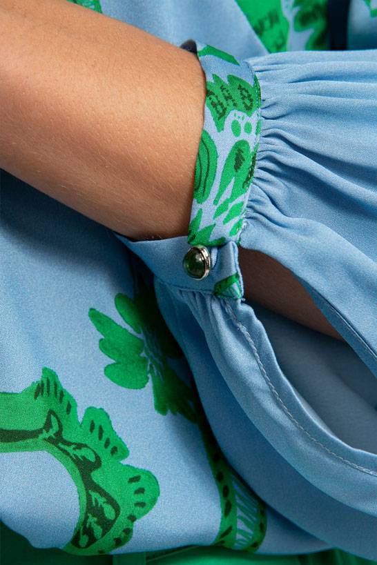 IVI GmbH CORAL FLOWER Seidenbluse mit Print ocean Kostenlose Rückgabe