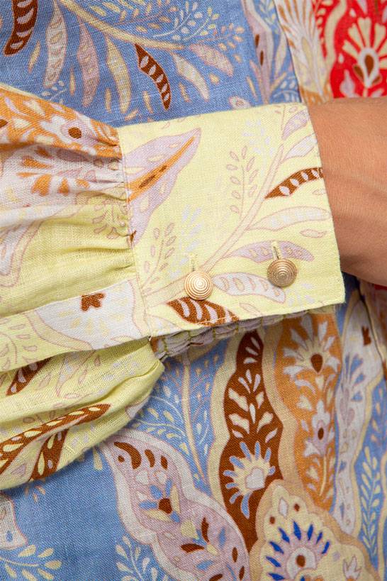IVI GmbH AMBER Hemdbluse aus Leinen multicolor Bis zu 50% Rabatt