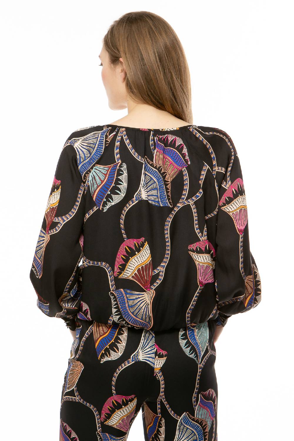 IVI GmbH LOTUS BLOSSOM Wickelbluse schwarz zollfrei