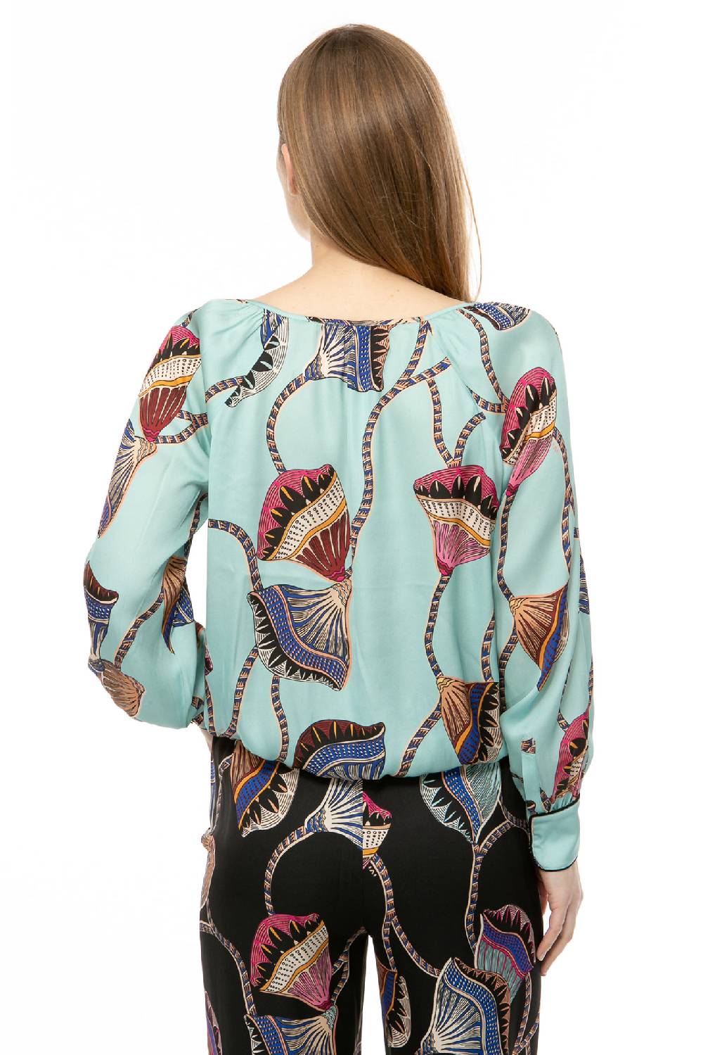 IVI GmbH LOTUS BLOSSOM Wickelbluse türkis 50% Rabatt für begrenzte Zeit