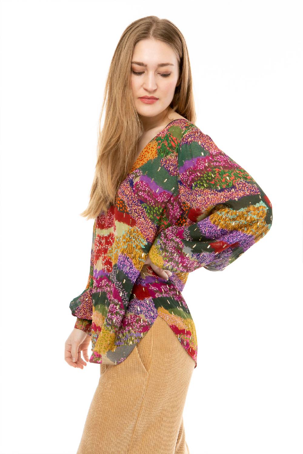 IVI GmbH FLOWER FIELDS Organza Bluse multicolor Verkauf
