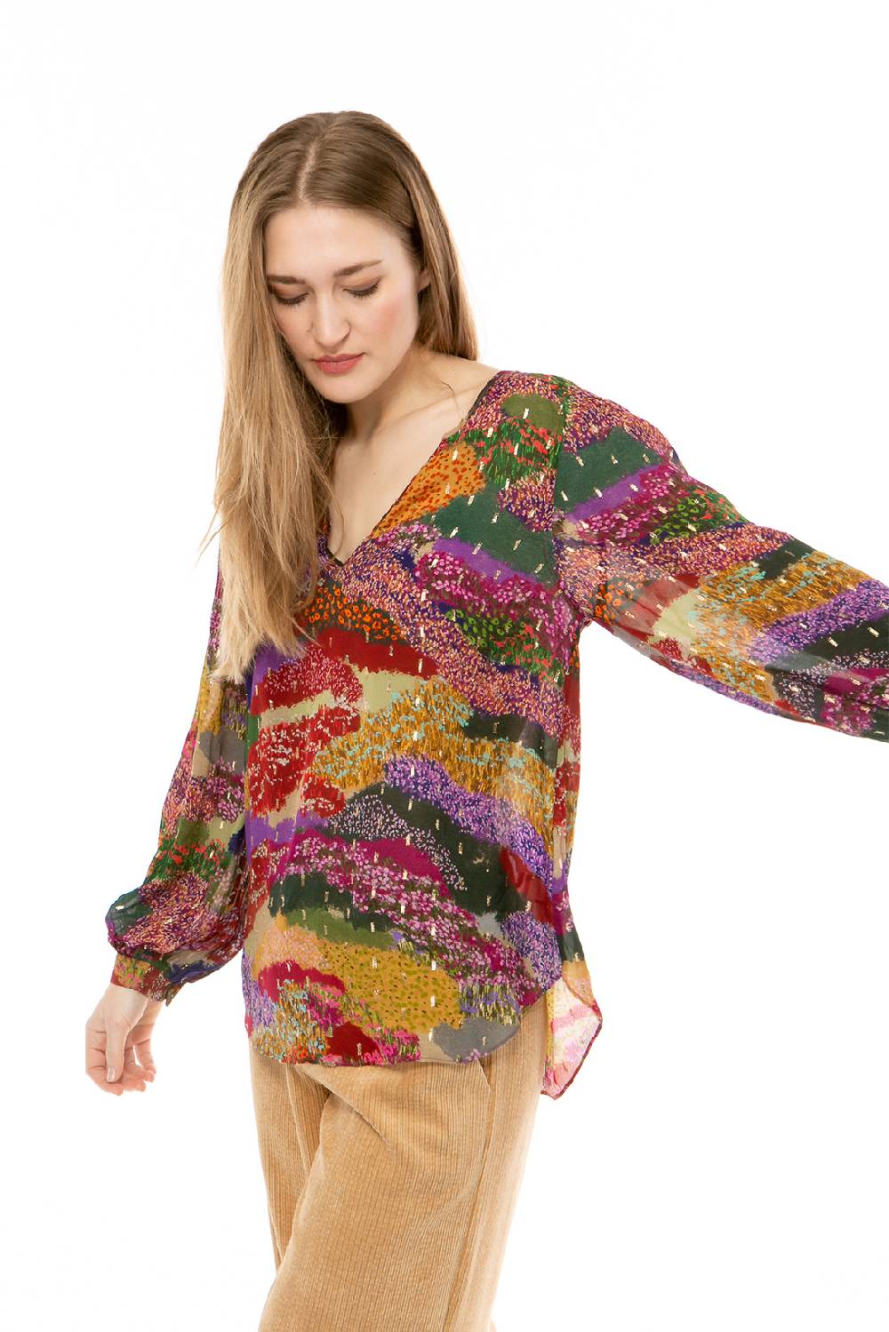 IVI GmbH FLOWER FIELDS Organza Bluse multicolor Verkauf