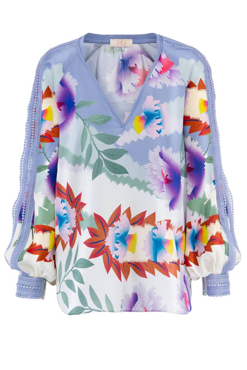 IVI GmbH PIXEL PAISLEY Seidenbluse lavendel Hotsell