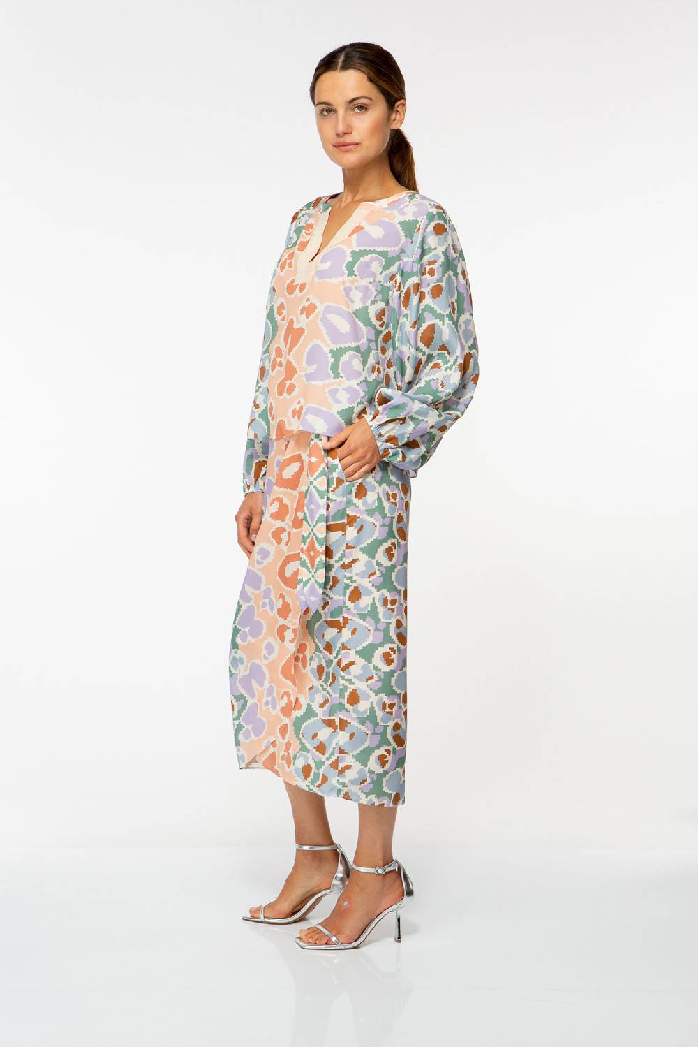 IVI GmbH PIXEL LEO Bluse mit Crochet pastel Schlussverkauf