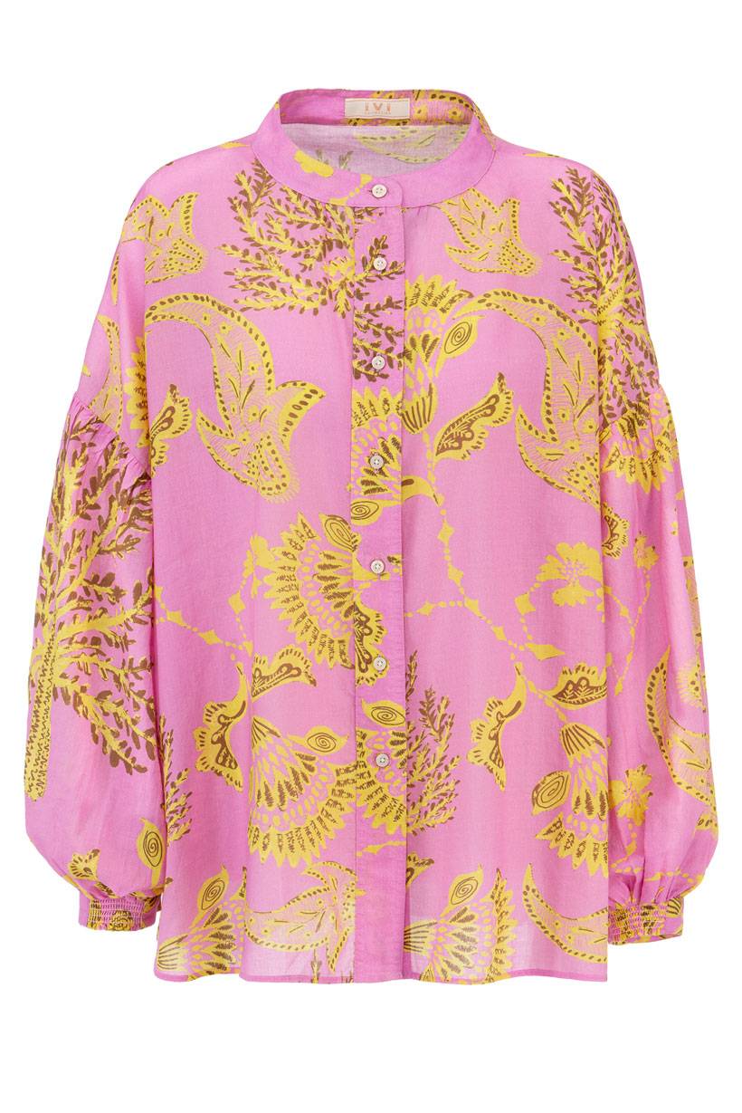IVI GmbH CORAL FLOWER Baumwollbluse mit Print pink Großer Ausverkauf