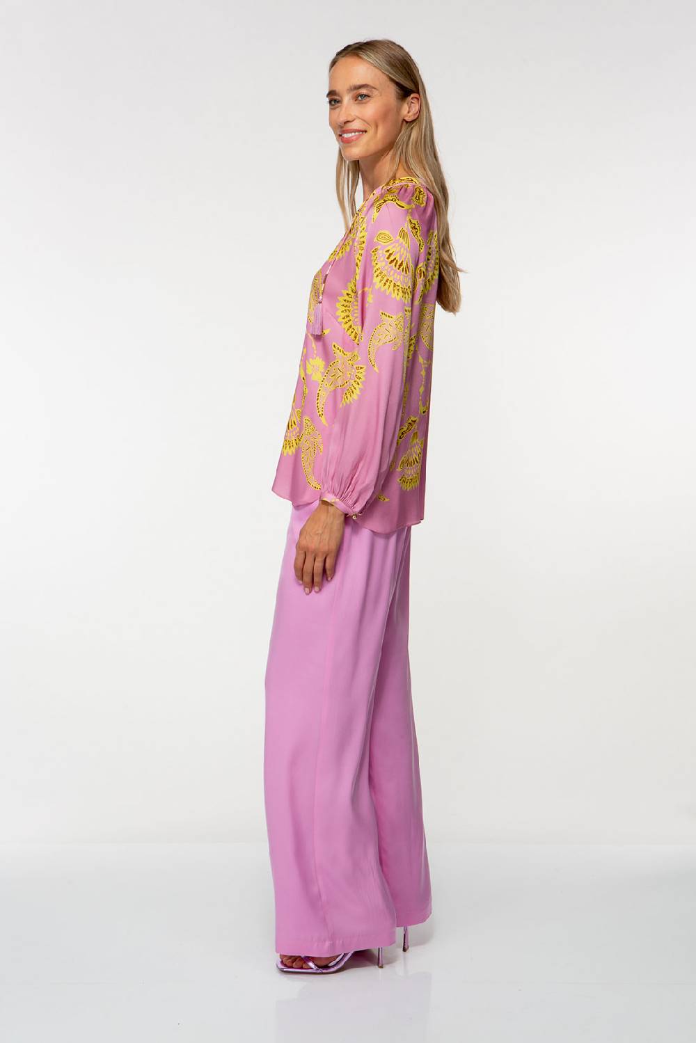 IVI GmbH CORAL FLOWER Seidenbluse mit Print pink Flash Sale