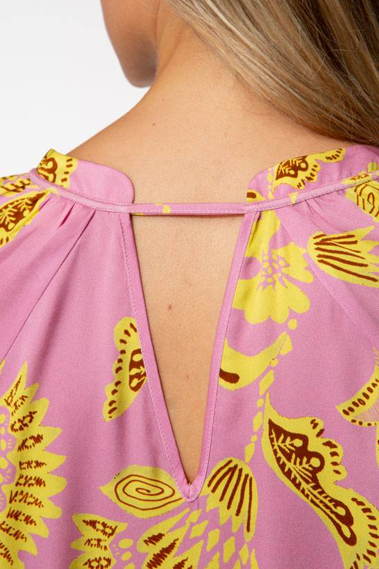 IVI GmbH CORAL FLOWER Seidenbluse mit Print pink Flash Sale