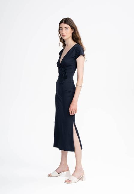 Melawear V-Neck Kleid lang SHREOSHI Schlussverkauf