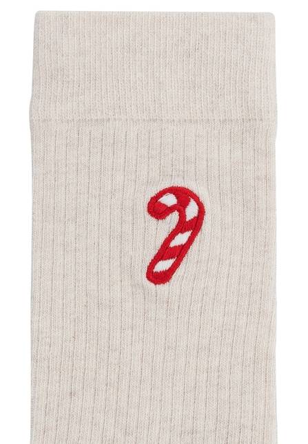 Melawear Unisex Gerippte Socken Stickerei 1er Pack Rabatt