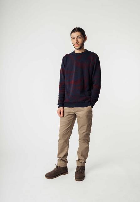 Melawear Jacquard Strickpullover MANAV Sonderangebot der Fabrik