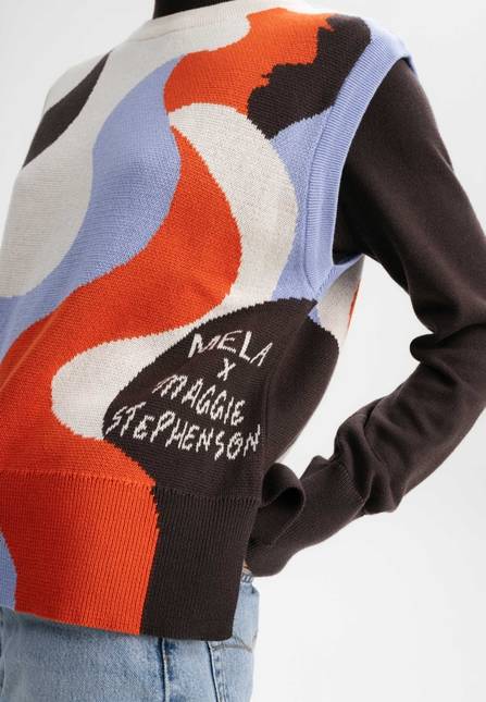 Melawear Jacquard Strick Pullunder Artist Edition Maggie zollfrei