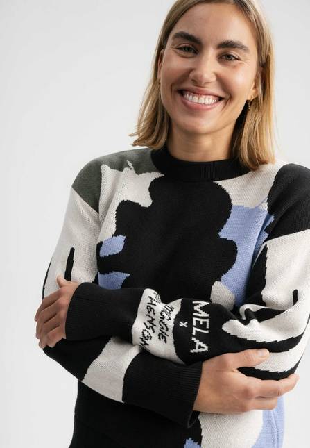 Melawear Jacquard Strickpullover Artist Edition Maggie 50% Rabatt für begrenzte Zeit