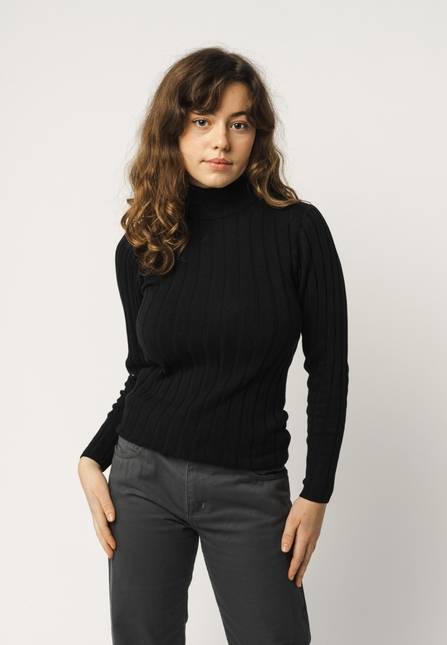 Melawear Damen Strickpullover mit Mockneck AMBA Versandkostenfrei