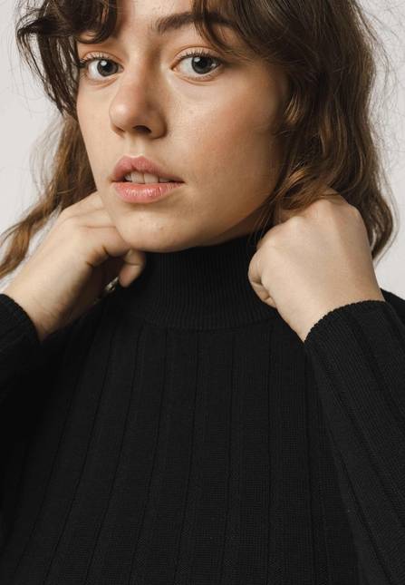Melawear Damen Strickpullover mit Mockneck AMBA Versandkostenfrei