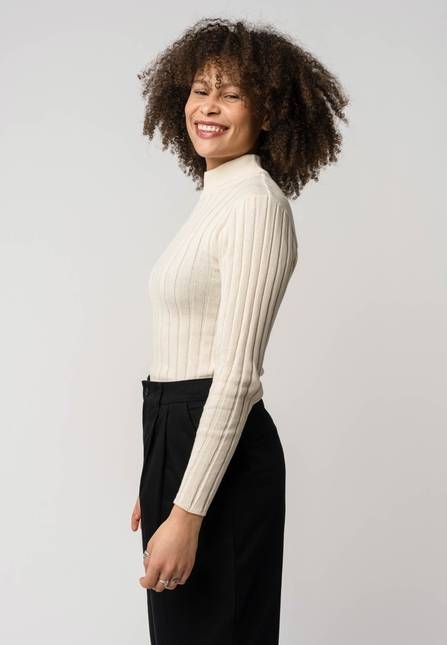 Melawear Damen Strickpullover mit Mockneck AMBA Großer Ausverkauf