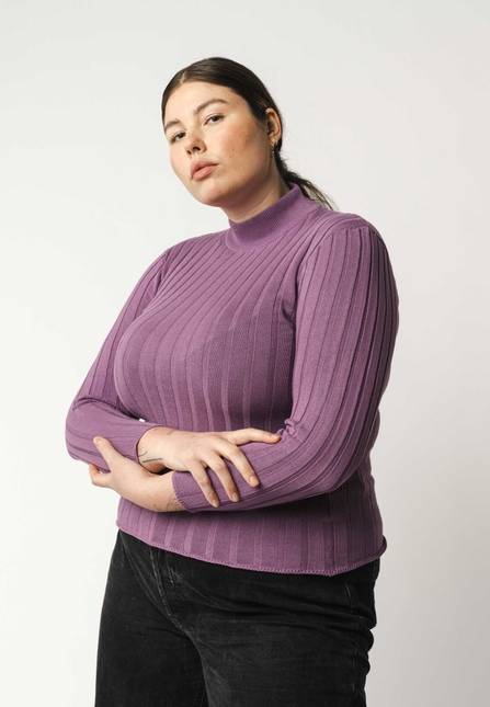 Melawear Damen Strickpullover mit Mockneck AMBA