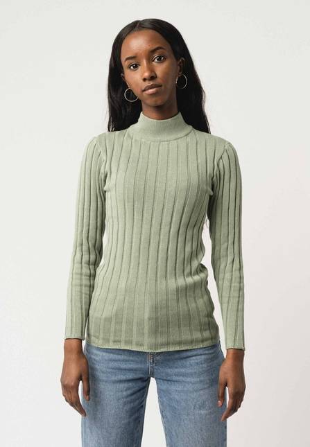 Melawear Damen Strickpullover mit Mockneck AMBA