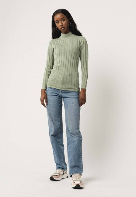 Melawear Damen Strickpullover mit Mockneck AMBA Begrenztes Angebot