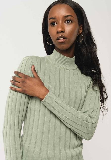 Melawear Damen Strickpullover mit Mockneck AMBA Begrenztes Angebot