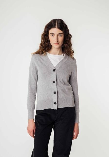 Melawear Damen Basic V-Neck Feinstrick Cardigan SURINA